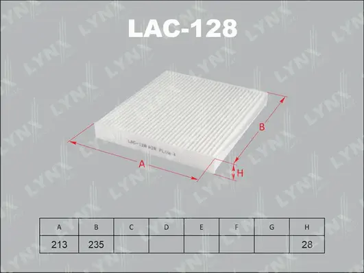 Filtre, air de l'habitacle LYNXAUTO LAC-128