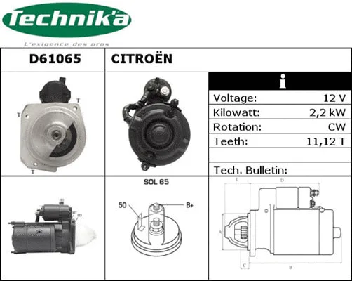 Démarreur Technika D61065