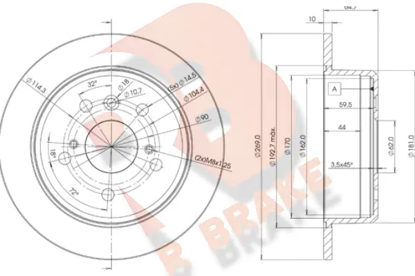 Disque de frein R BRAKE 78RBD22443