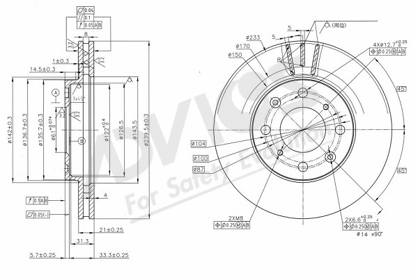 Disque de frein ADVICS-SEA C6F377