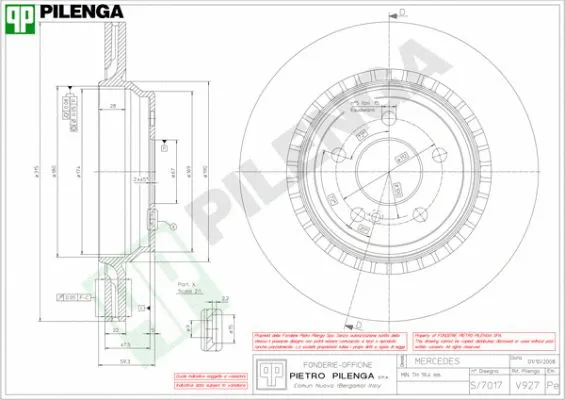Disque de frein PILENGA V927