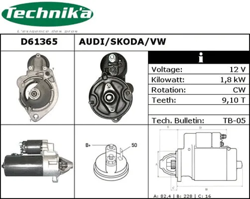 Démarreur Technika D61365