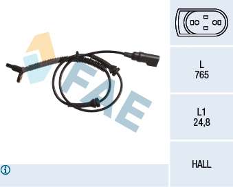Capteur, vitesse de roue FAE 78153