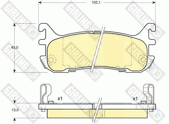 Kit de plaquettes de frein, frein à disque GIRLING 6131299