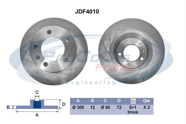 Disque de frein PROCODIS FRANCE JDF4010