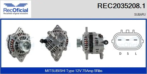 Alternateur RECOFICIAL REC2035208.1