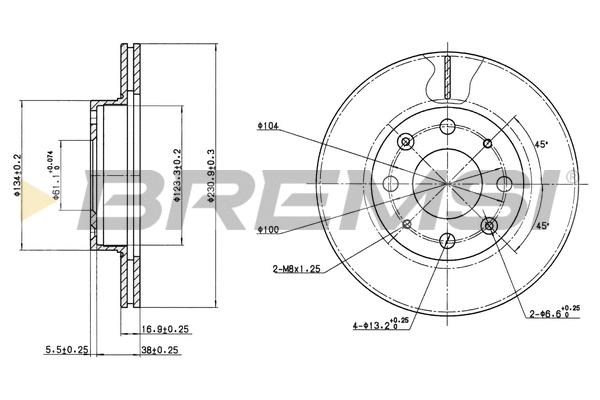 Disque de frein BREMSI CD6152V