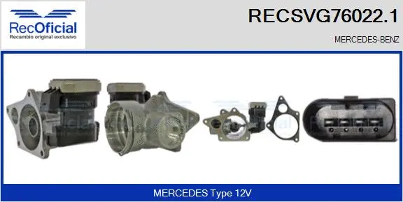 Vanne EGR RECOFICIAL RECSVG76022.1