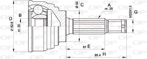 Jeu de joints, arbre de transmission OPEN PARTS CVJ5191.10
