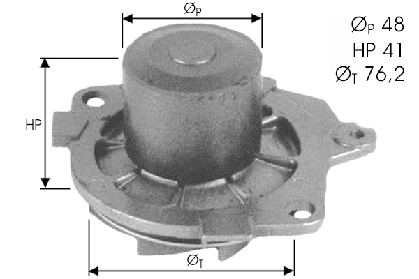 Pompe à eau, refroidissement du moteur TECDRIVE TPAE0021