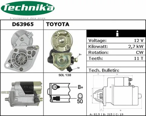 Démarreur Technika D63965
