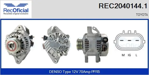 Alternateur RECOFICIAL REC2040144.1