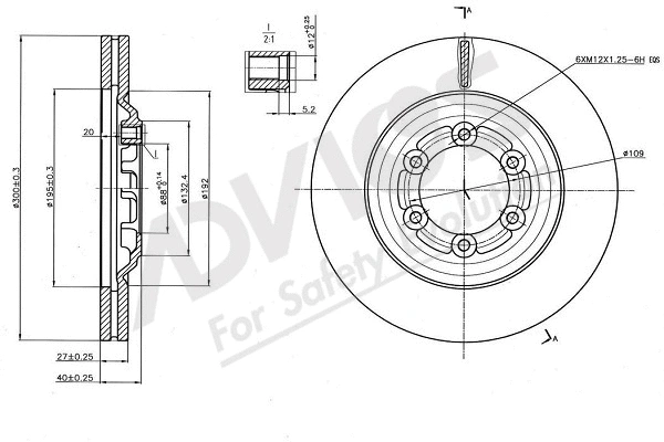 Disque de frein ADVICS-SEA J6F277