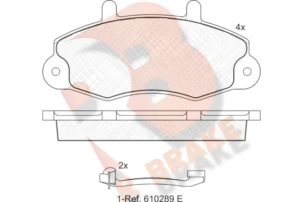 Kit de plaquettes de frein, frein à disque R BRAKE RB0896-203