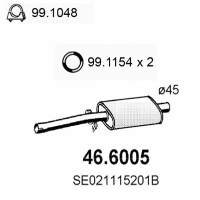 Silencieux central ASSO 46.6005