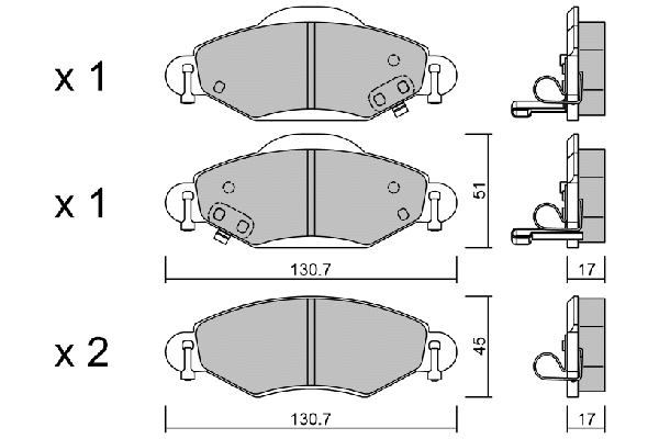 Kit de plaquettes de frein, frein à disque AISIN BPTO-1003