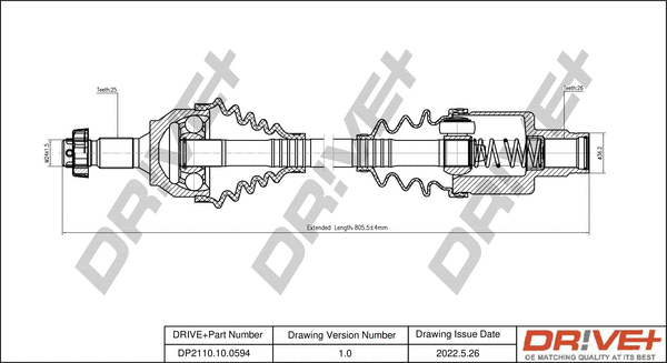 Arbre de transmission Dr!ve+ DP2110.10.0594