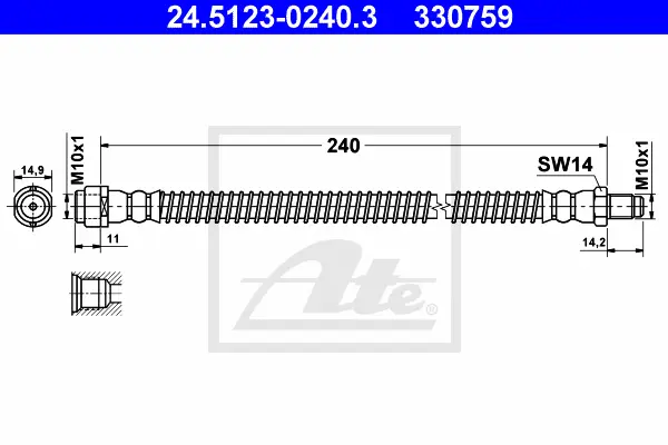 Flexible de frein ATE-APAC 24.5123-0240.3
