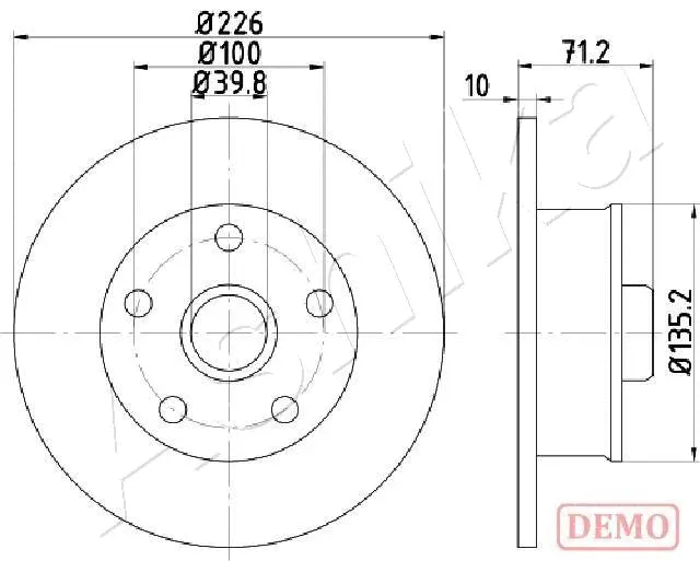 Disque de frein ASHIKA 61-00-0923C