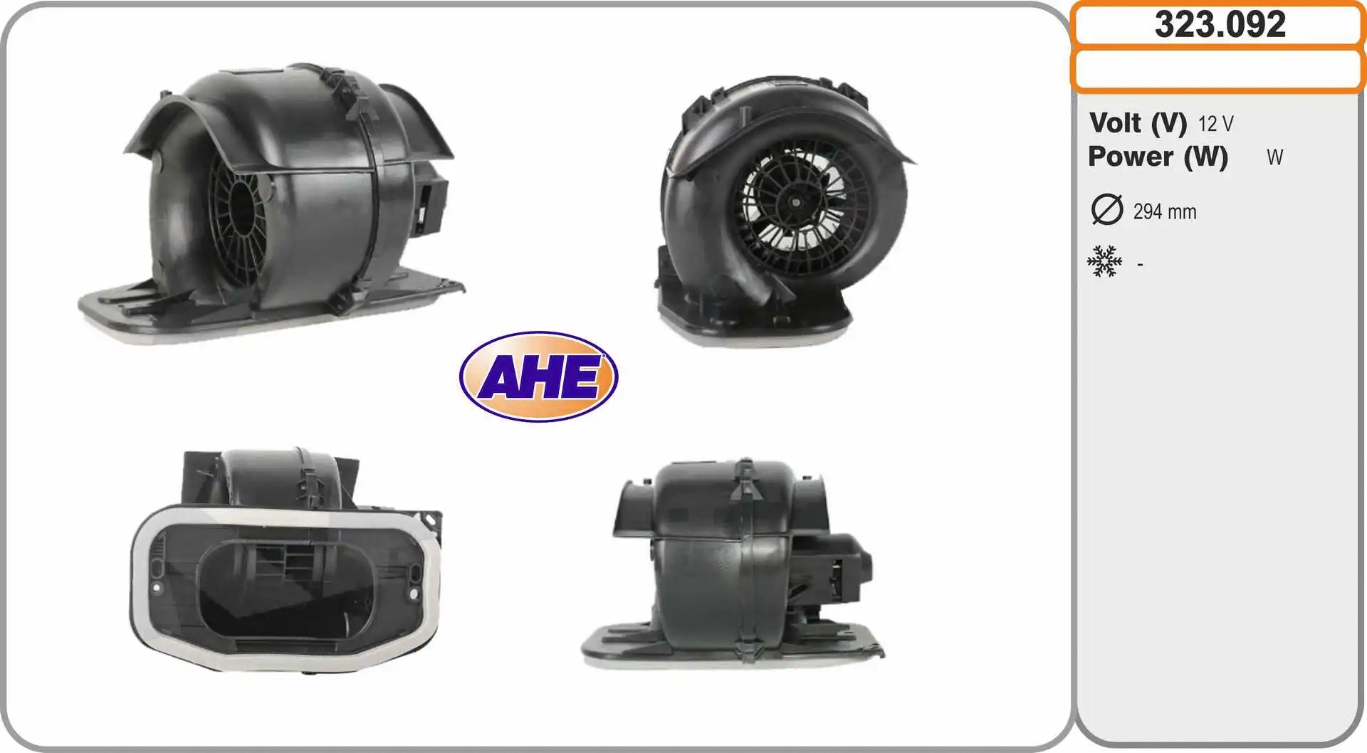 Pulseur d'air habitacle AHE 323.092