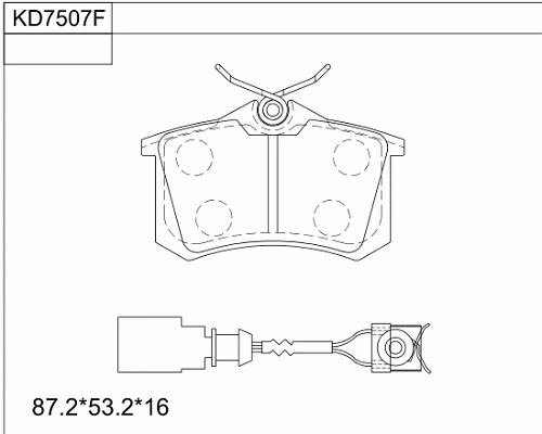 Kit de plaquettes de frein, frein à disque ASIMCO KD7507F