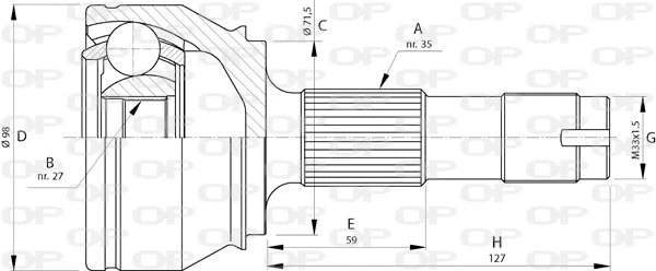 Jeu de joints, arbre de transmission OPEN PARTS CVJ5718.10