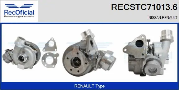 Turbocompresseur, suralimentation RECOFICIAL RECSTC71013.6