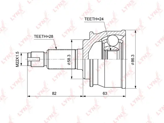 Jeu de joints, arbre de transmission LYNXAUTO CO-3869