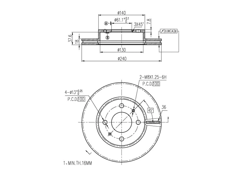 Disque de frein A.Z. Meisterteile AZMT-44-024-1421