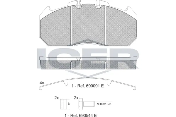 Kit de plaquettes de frein, frein à disque ICER 151405-066