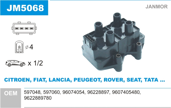 Bobine d'allumage JANMOR JM5068
