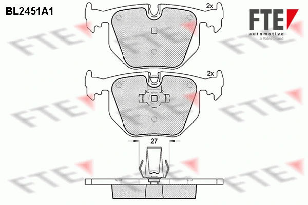 Kit de plaquettes de frein, frein à disque FTE 9010742