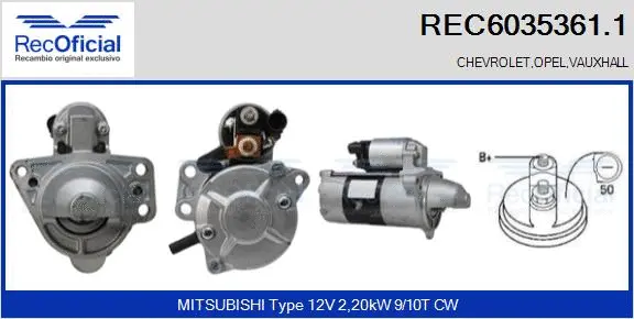 Démarreur RECOFICIAL REC6035361.1