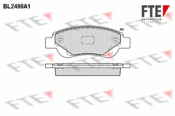 Kit de plaquettes de frein, frein à disque FTE 9010762