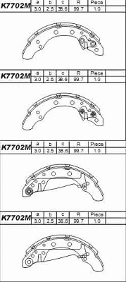 Jeu de mâchoires de frein ASIMCO K7702M