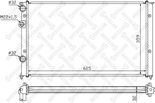Radiateur, refroidissement du moteur STELLOX 10-26424-SX