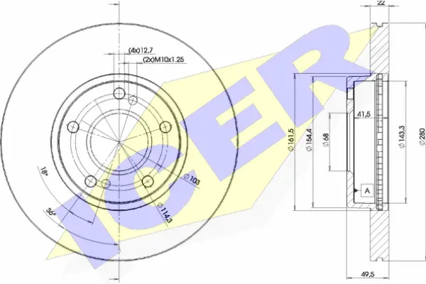 Disque de frein ICER 78BD1057-2