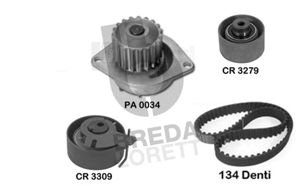 Pompe à eau + kit de courroie crantée BREDA LORETT KPA0079A