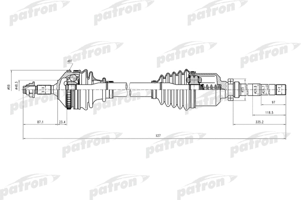 Arbre de transmission PATRON PDS0390