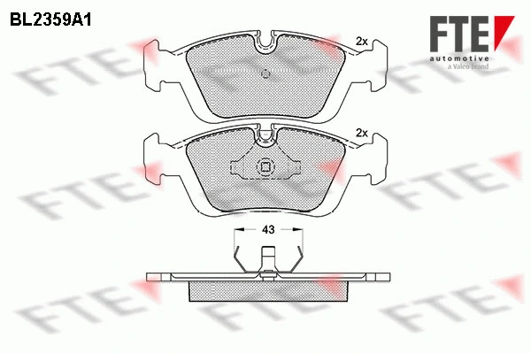 Kit de plaquettes de frein, frein à disque FTE 9010709