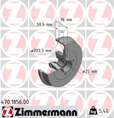 Tambour de frein ZIMMERMANN 470.1856.00
