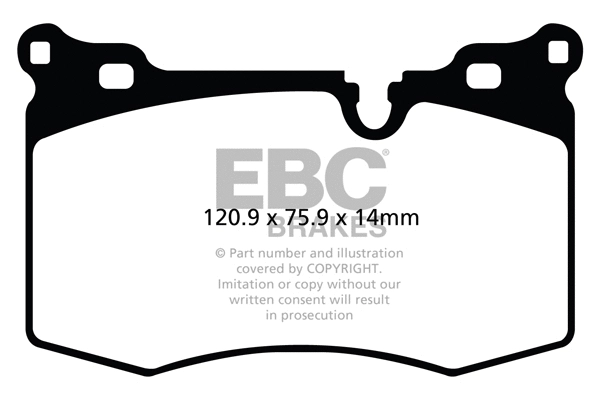 Kit de plaquettes de frein, frein à disque EBC Brakes DP31854C