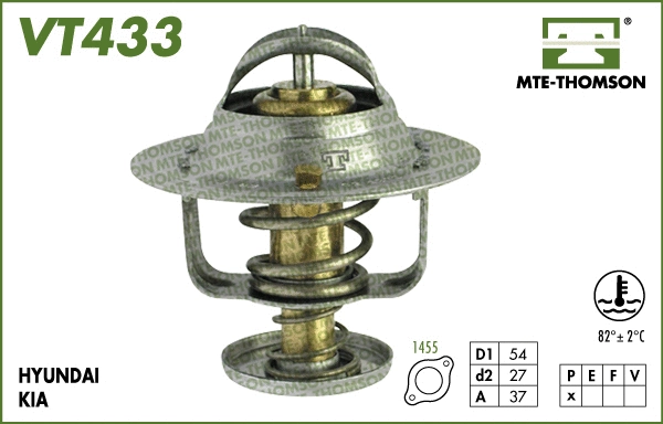 Thermostat, liquide de refroidissement MTE-THOMSON VT433.82