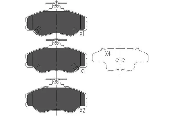 Kit de plaquettes de frein, frein à disque KAVO PARTS KBP-3002