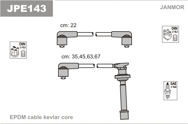 Kit de câbles d'allumage JANMOR JPE143