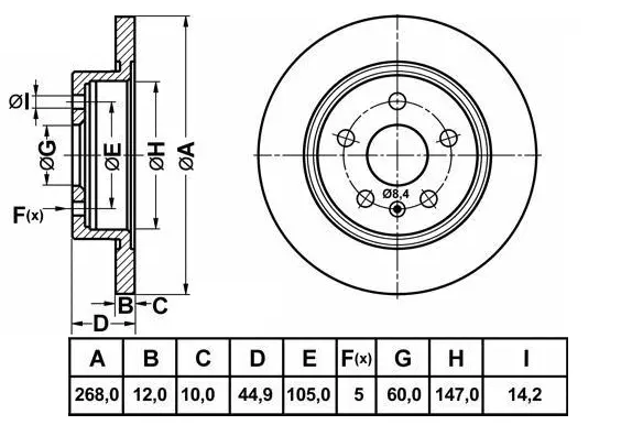 Disque de frein FIT FR0735