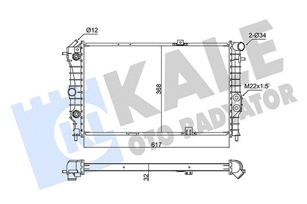 Radiateur, refroidissement du moteur KALE OTO RADYATÖR 347480
