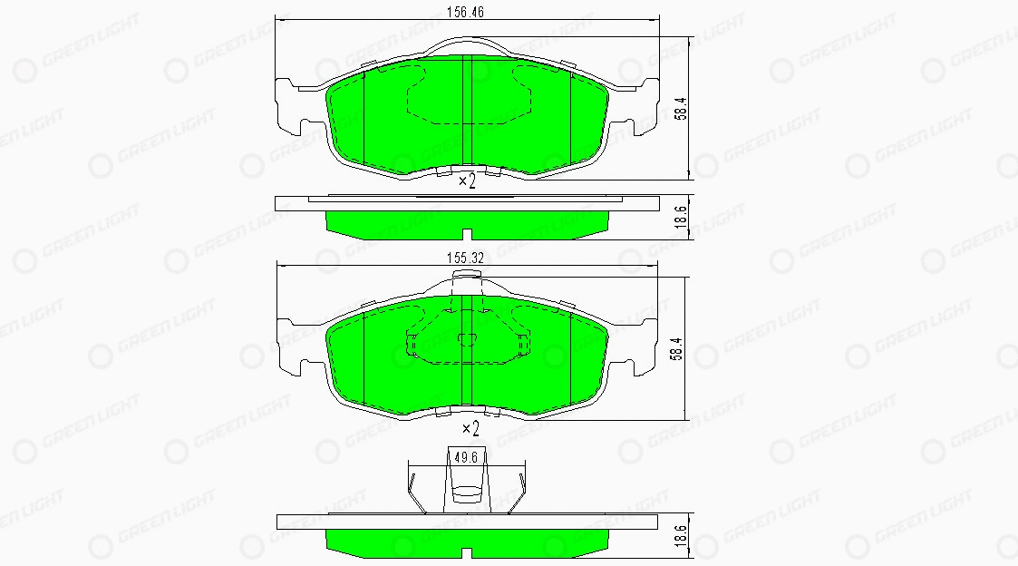 Kit de plaquettes de frein, frein à disque Automotive Adriado GLBP0187