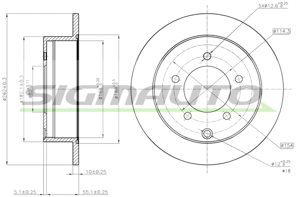 Disque de frein SIGMAUTO DBB986S