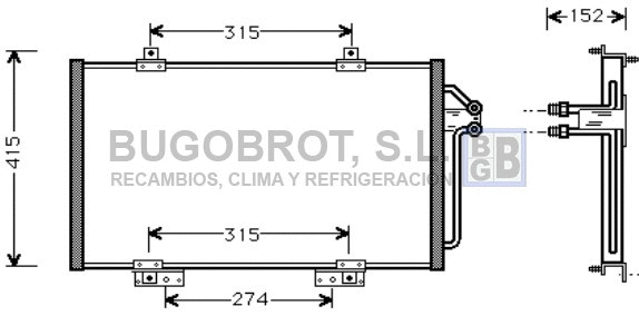 Condenseur, climatisation BUGOBROT 62-RT5188